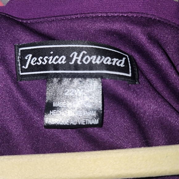 Jessica Howard NWT Womens Plus Chiffon Draped Midi Dress - Picture 5 of 8